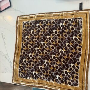 Coach Brown and Gold Signature Scarf